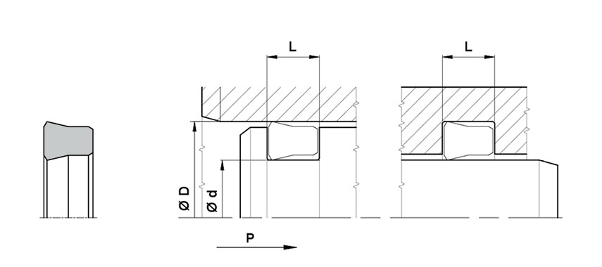 Disegno tecnico ATB Compact profile rod and piston seals